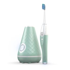 UV Sanitizing Sonic Toothbrush and Cleaning Station, Electric Toothbrush, Dual Speed Setting, Seaglass Green
