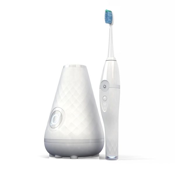 UV Sanitizing Sonic Toothbrush and Cleaning Station, Electric Toothbrush, Dual Speed Setting, White