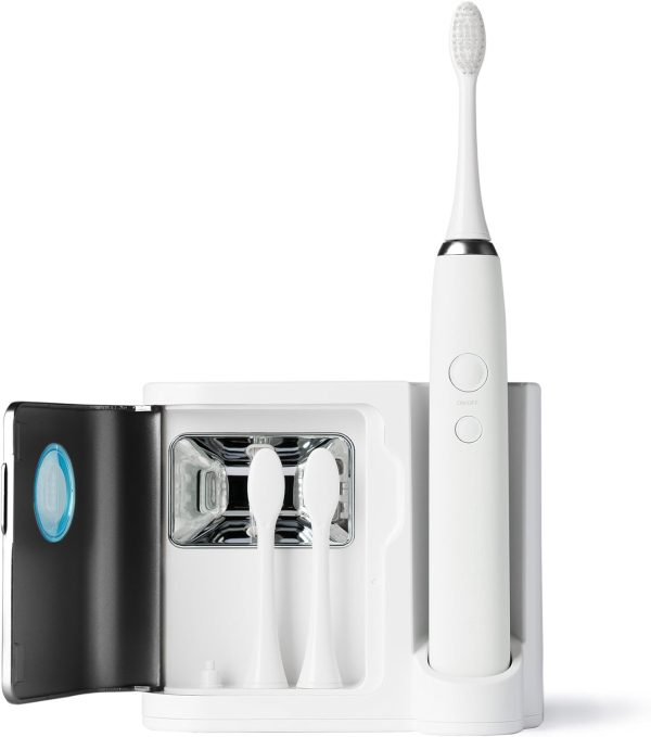 Ultrasonic Electric Toothbrush - Charcoal - Advanced Oral Care with UV Sanitizing Charger Base with 3 Replacement Heads - 99.9% Effective Keeping Your Teeth Clean (Charcoal)